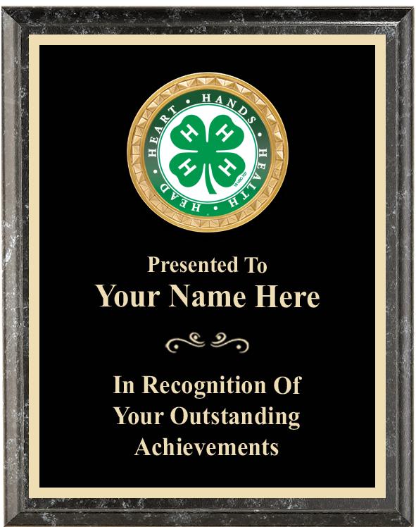 6"X8" 4H BLK EXECUTIVE INS PLQ