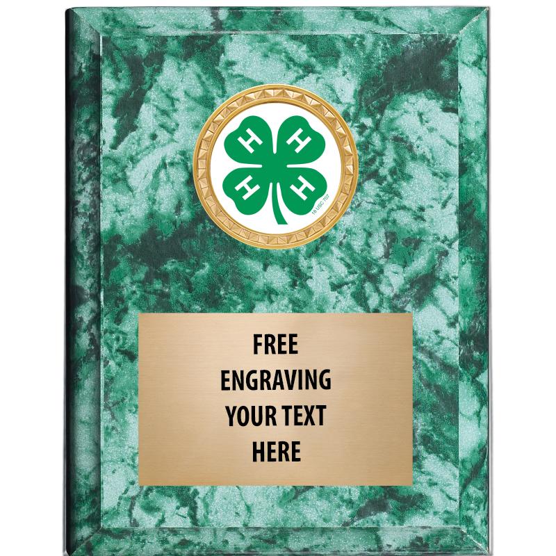 4"X6" 4H GREEN INSERT PLAQUE