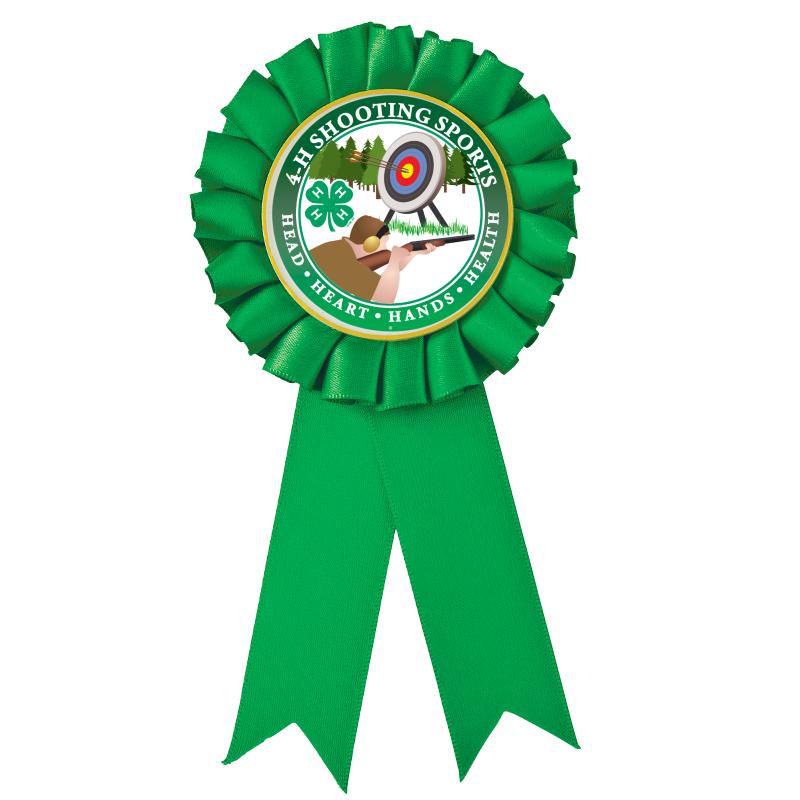 4H GREEN MYLAR INS ROSETTE
