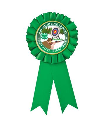 4H Green Insert Rosette Ribbon