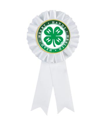 4H White Insert Rosette Ribbon