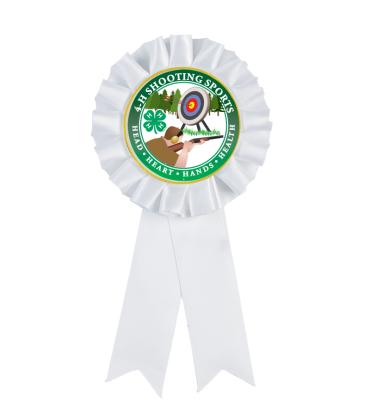 4H White Insert Rosette Ribbon
