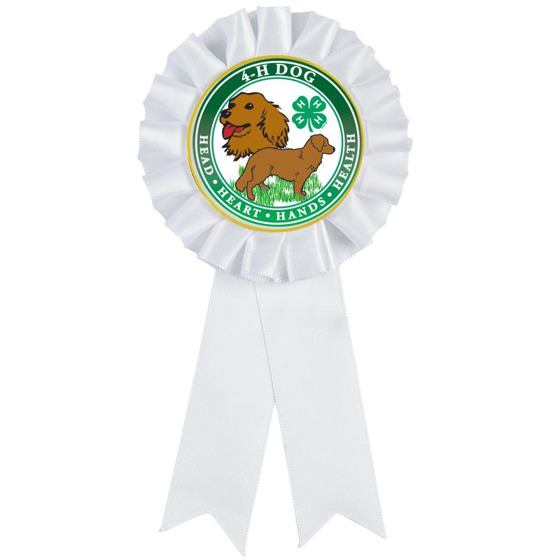 4H WHITE MYLAR INS ROSETTE
