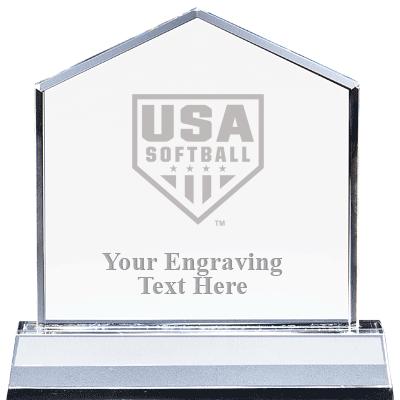 6" CRYSTAL HOMEPLATE AWARD