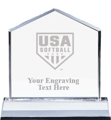 USA Softball Home Plate Crystal Award