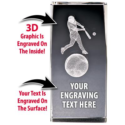 BASEBALL LASER CUT CRYSTAL