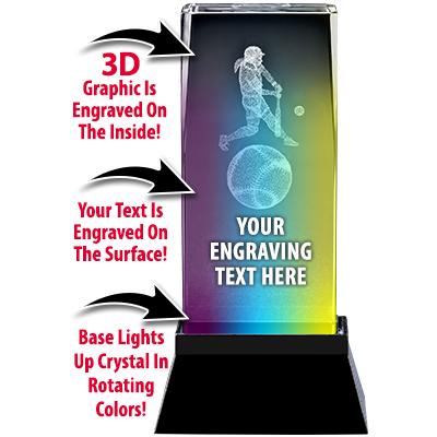 SOFTBALL LASER CUT CRYSTAL