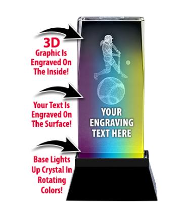 USA Softball Crystal Laser Cut Trophy