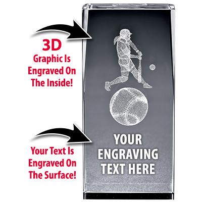 SOFTBALL LASER CUT CRYSTAL