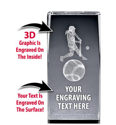 USA Softball Crystal Laser Cut Trophy