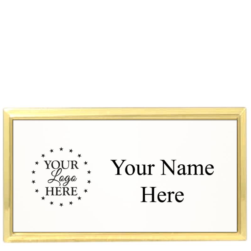 3X1.5 RECTANGLE BADGE GOLD FRM