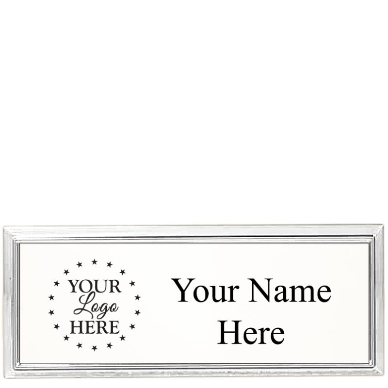 3X1 RECTANGLE BADGE SLVR FRM