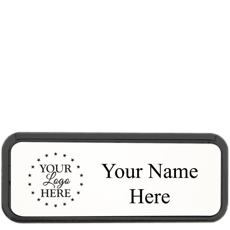 3X1 ROUNDED BADGE BLCK FRM