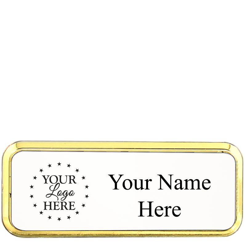 3X1 ROUNDED BADGE GOLD FRM