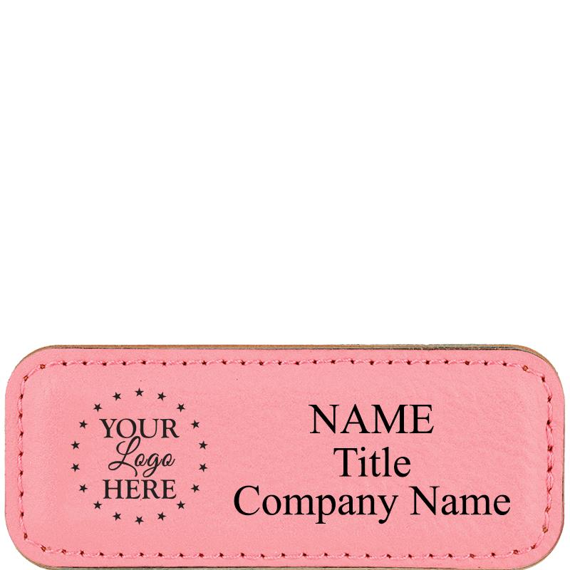 SM RECTANGLE LEATHERETTE BADGE