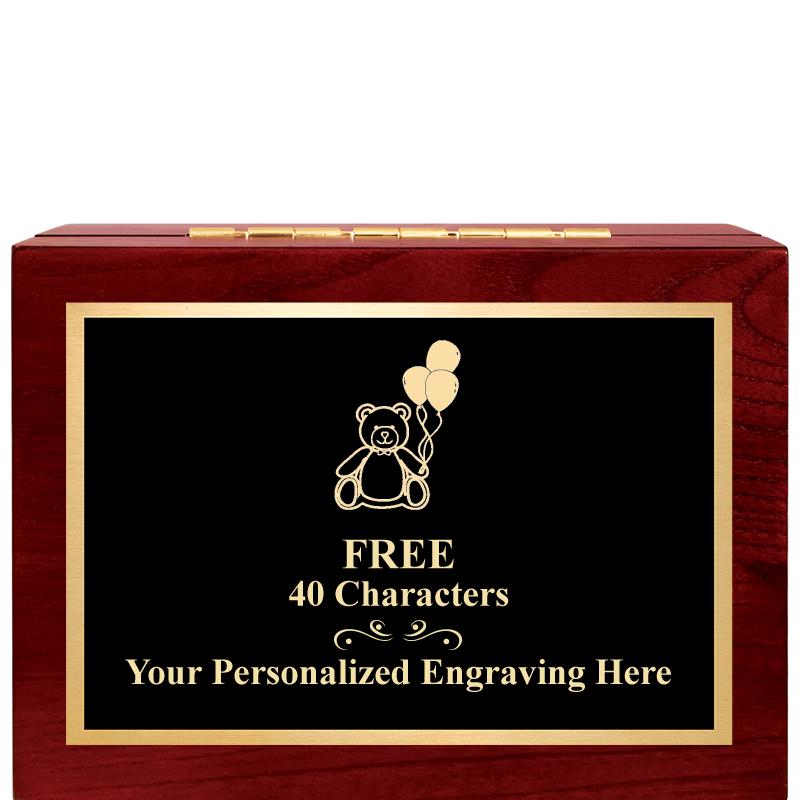 7"Wx3"H WD KEEPSAKE BX W PLATE