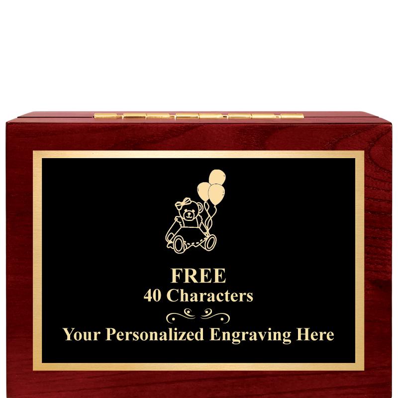 7"Wx3"H WD KEEPSAKE BX W PLATE