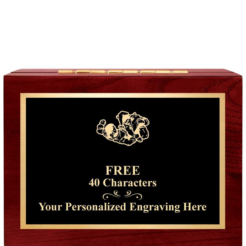 7"Wx3"H WD KEEPSAKE BX W PLATE