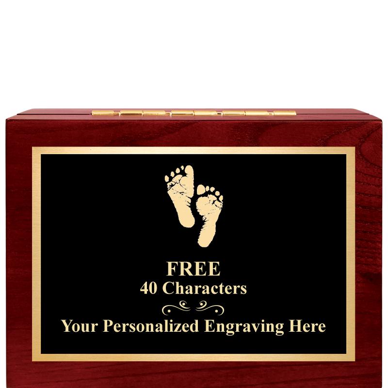 7"Wx3"H WD KEEPSAKE BX W PLATE