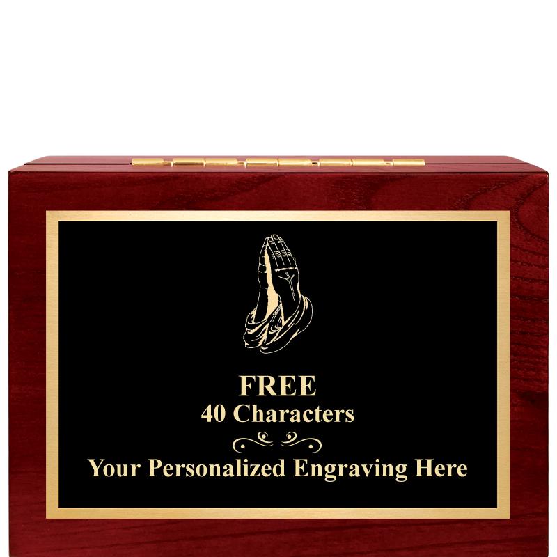 7"Wx3"H WD KEEPSAKE BX W PLATE