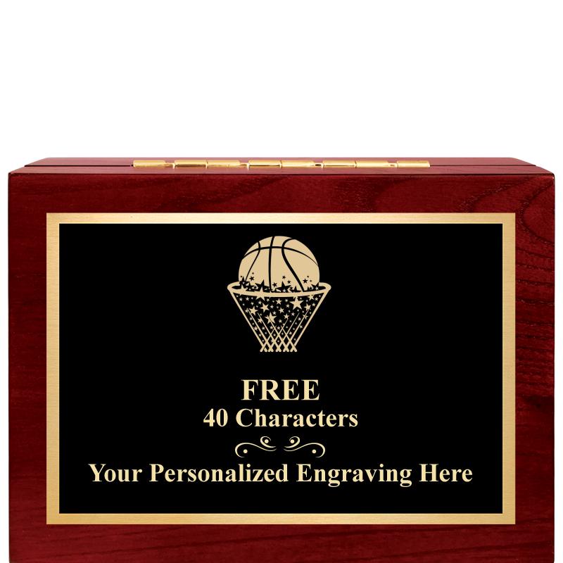 7"Wx3"H WD KEEPSAKE BX W PLATE