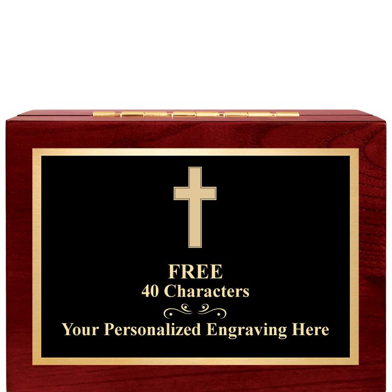 7"Wx3"H WD KEEPSAKE BX W PLATE