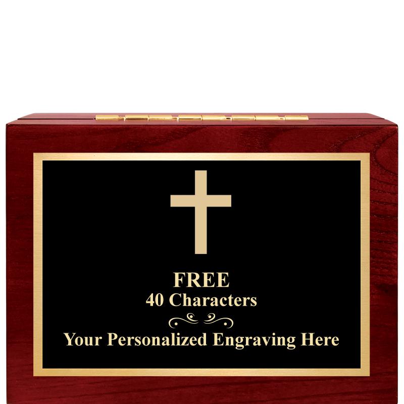 7"Wx3"H WD KEEPSAKE BX W PLATE