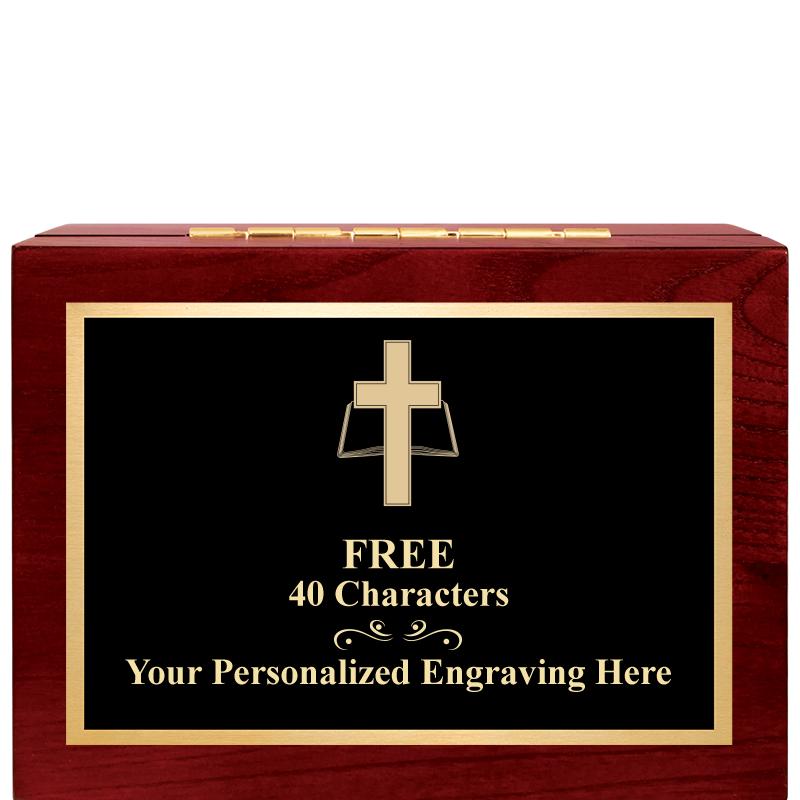 7"Wx3"H WD KEEPSAKE BX W PLATE