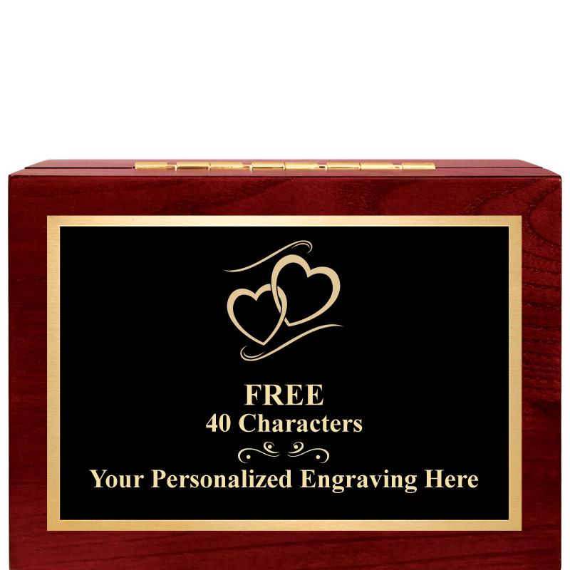 7"Wx3"H WD KEEPSAKE BX W PLATE