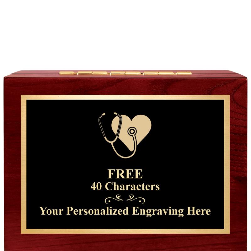 7"Wx3"H WD KEEPSAKE BX W PLATE