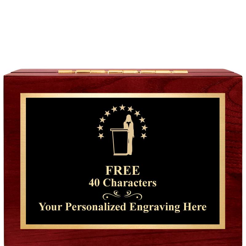 7"Wx3"H WD KEEPSAKE BX W PLATE