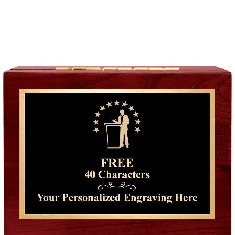 7"Wx3"H WD KEEPSAKE BX W PLATE