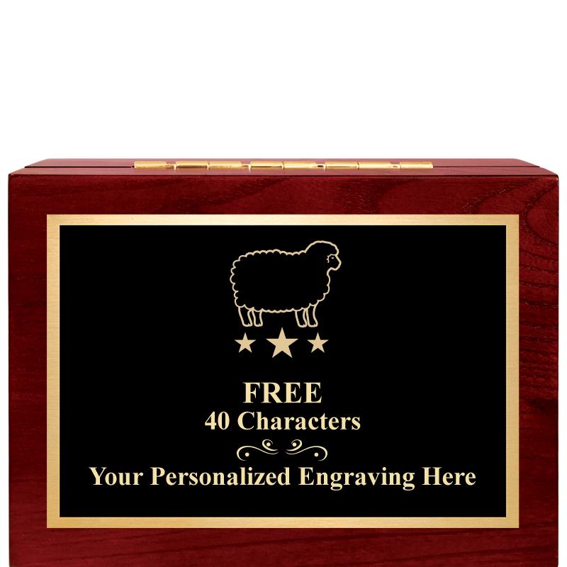 7"Wx3"H WD KEEPSAKE BX W PLATE