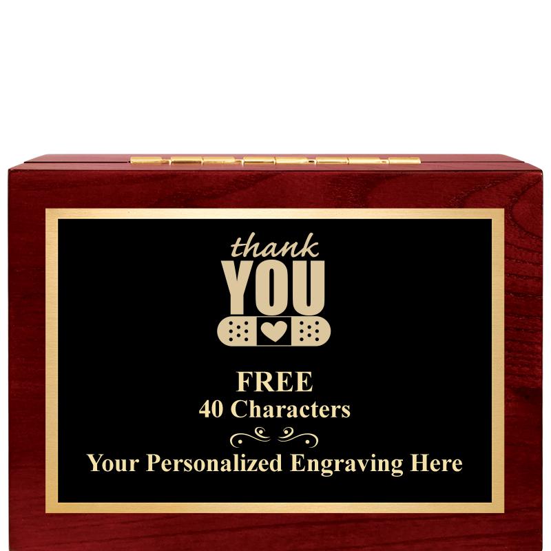 7"Wx3"H WD KEEPSAKE BX W PLATE