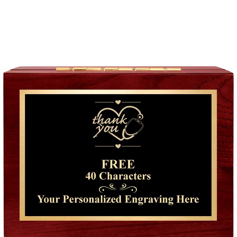 7"Wx3"H WD KEEPSAKE BX W PLATE