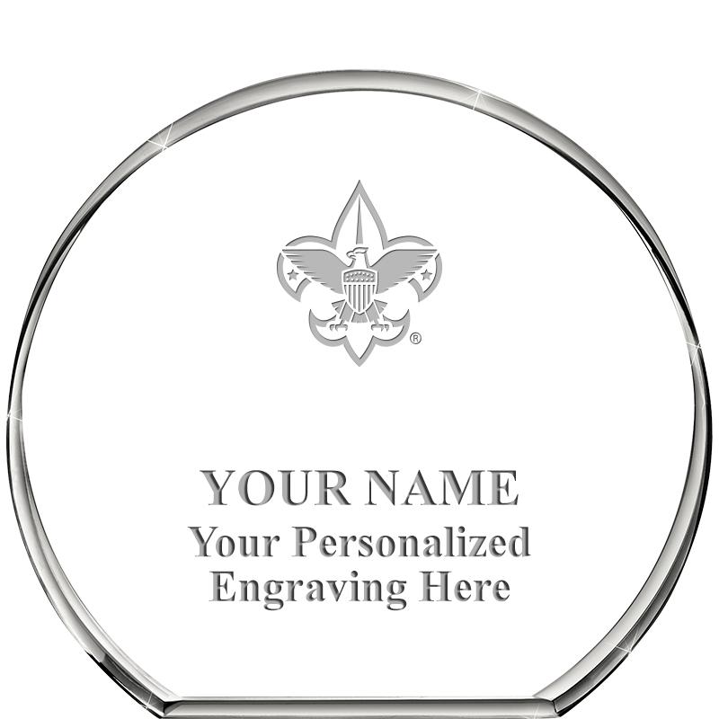 4" STANDING CIRCLE PAPERWEIGHT