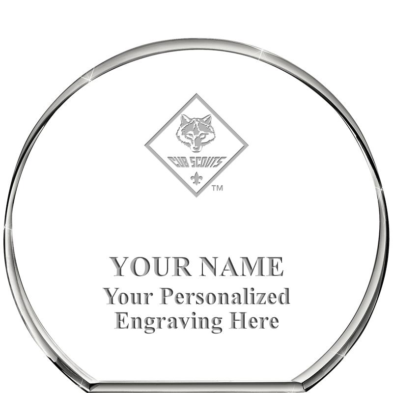 4" STANDING CIRCLE PAPERWEIGHT