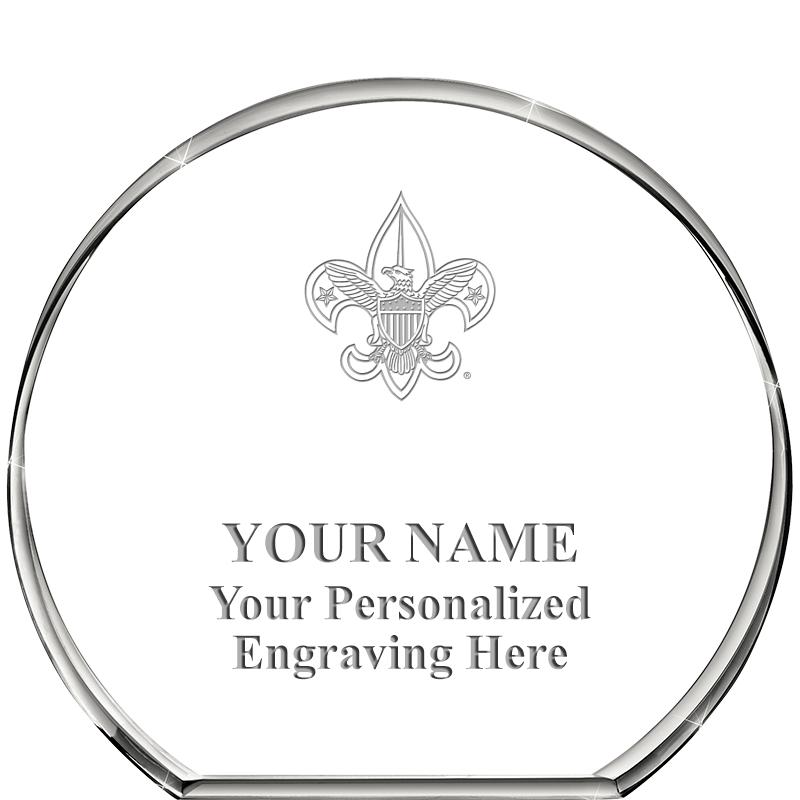 4" STANDING CIRCLE PAPERWEIGHT