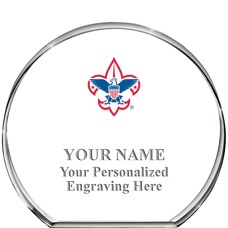 4" STANDING CIRCLE PAPERWEIGHT