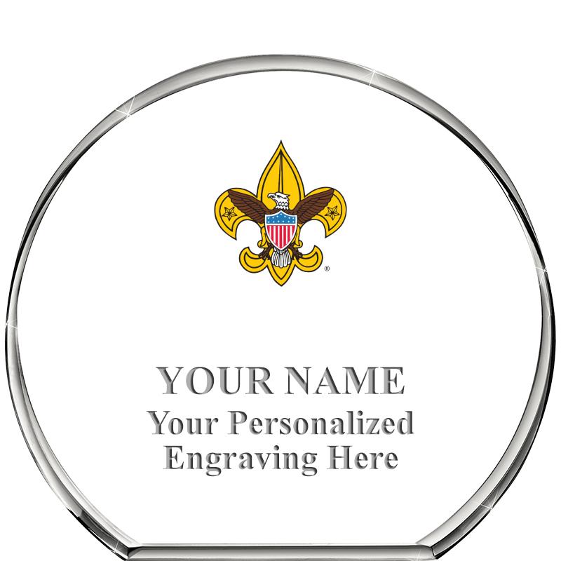 4" STANDING CIRCLE PAPERWEIGHT