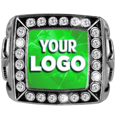 Custom Printed Inlay Ring Custom Custom Insert Silver Crystal