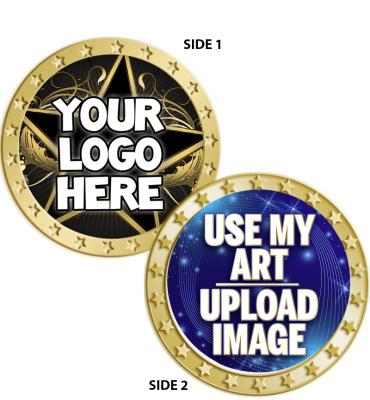 Custom Star 2 Sided Insert Coins