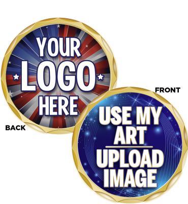 Custom Petal Edge 2 Sided Gold Insert Coins