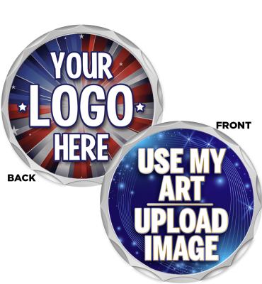 Custom Petal Edge 2 Sided Silver Insert Coins