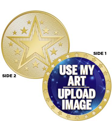 Custom Star 1 Sided Insert Coins