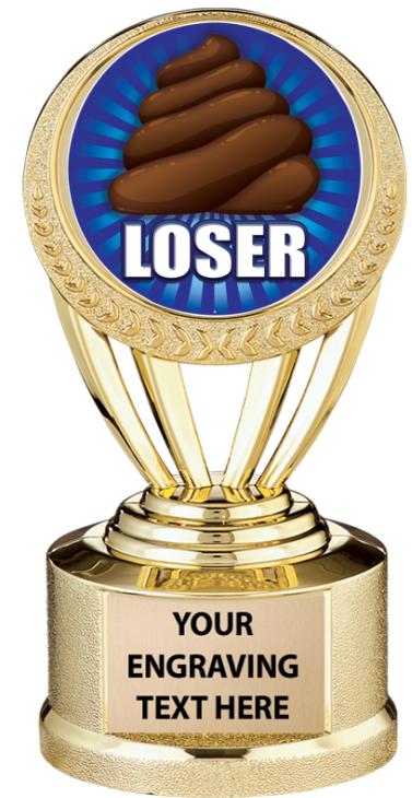 5 6 Value Participation Funny Trophies 5 Gold Wreath Insert Funny Trophy Don't you deserver a laugh? 5 gold economy trophies gold wreath activity trophy