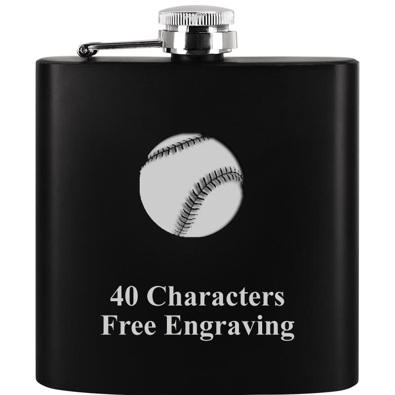 6OZ BLCK STAINLESS STEEL FLASK