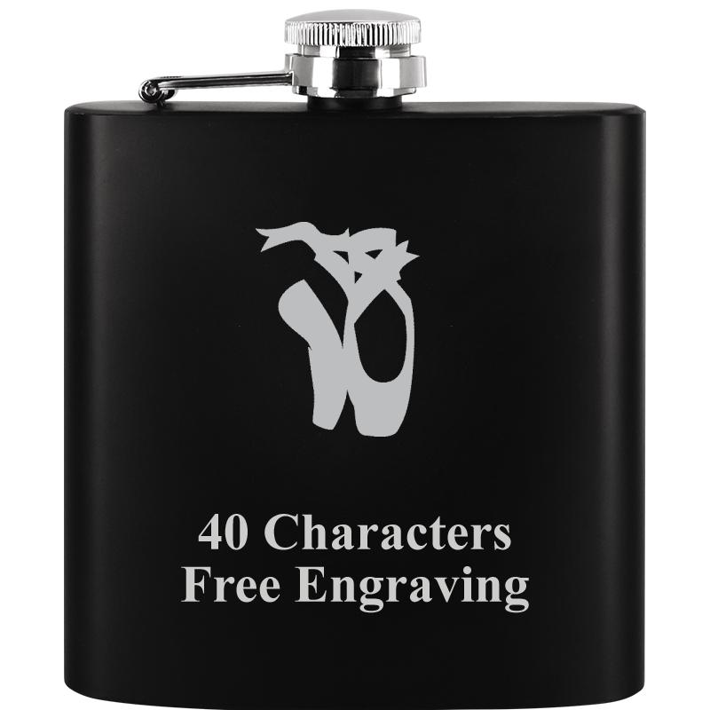 6OZ BLCK STAINLESS STEEL FLASK