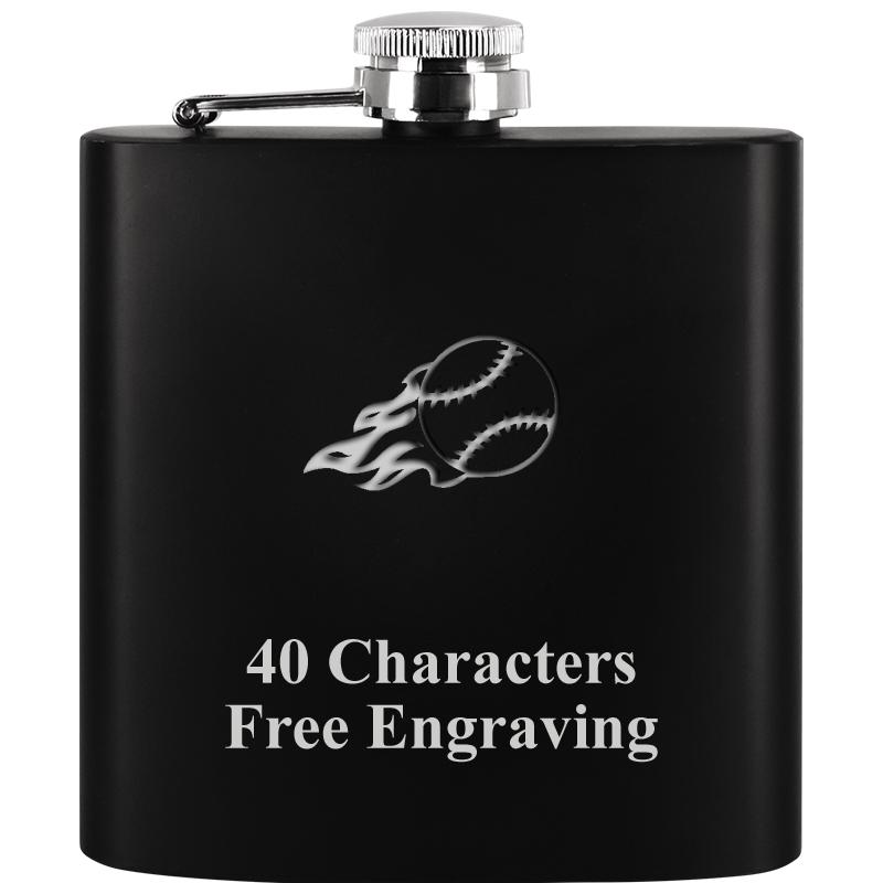 6OZ BLCK STAINLESS STEEL FLASK