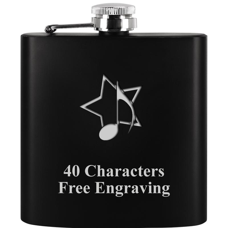 6OZ BLCK STAINLESS STEEL FLASK
